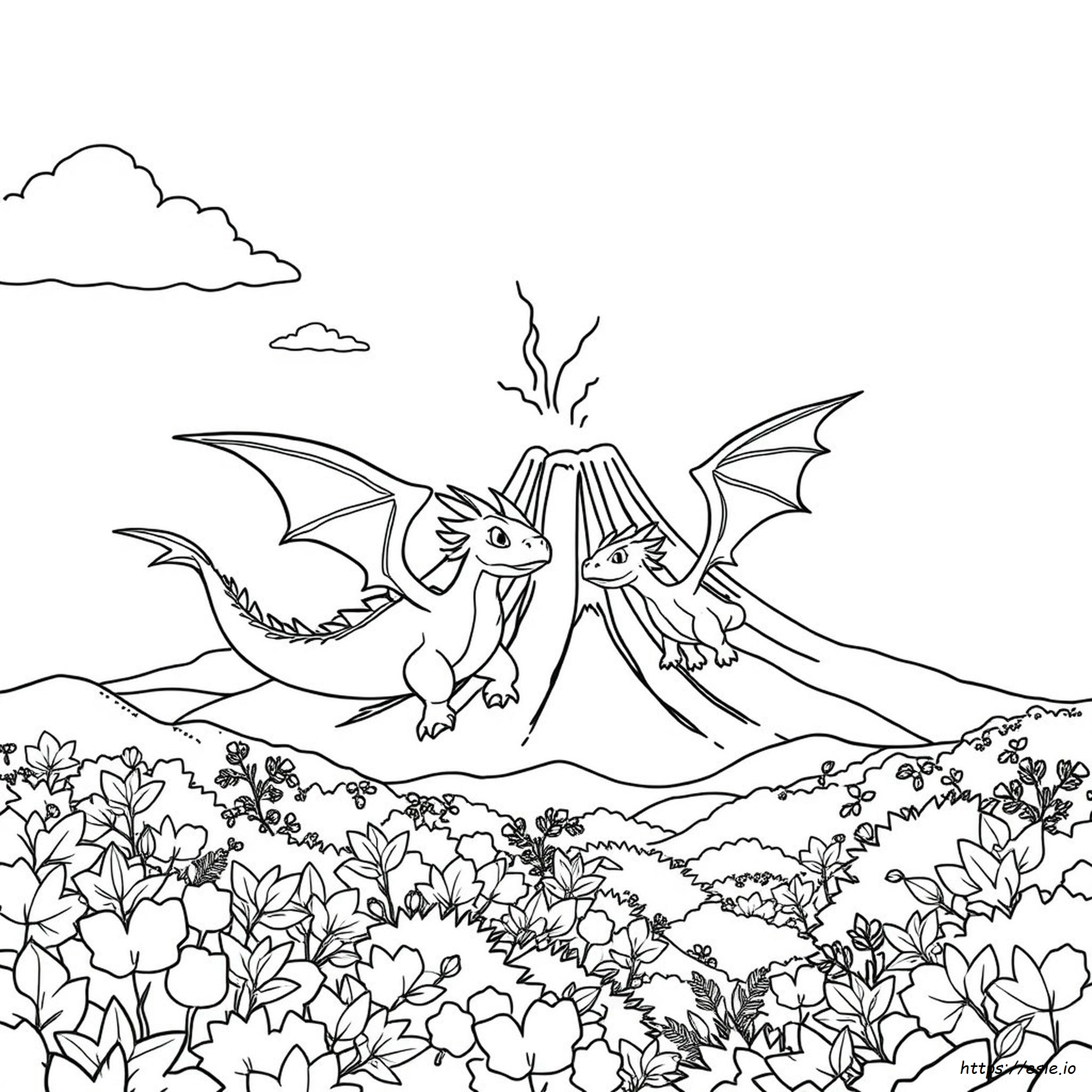 Dragon Family Coloring Page