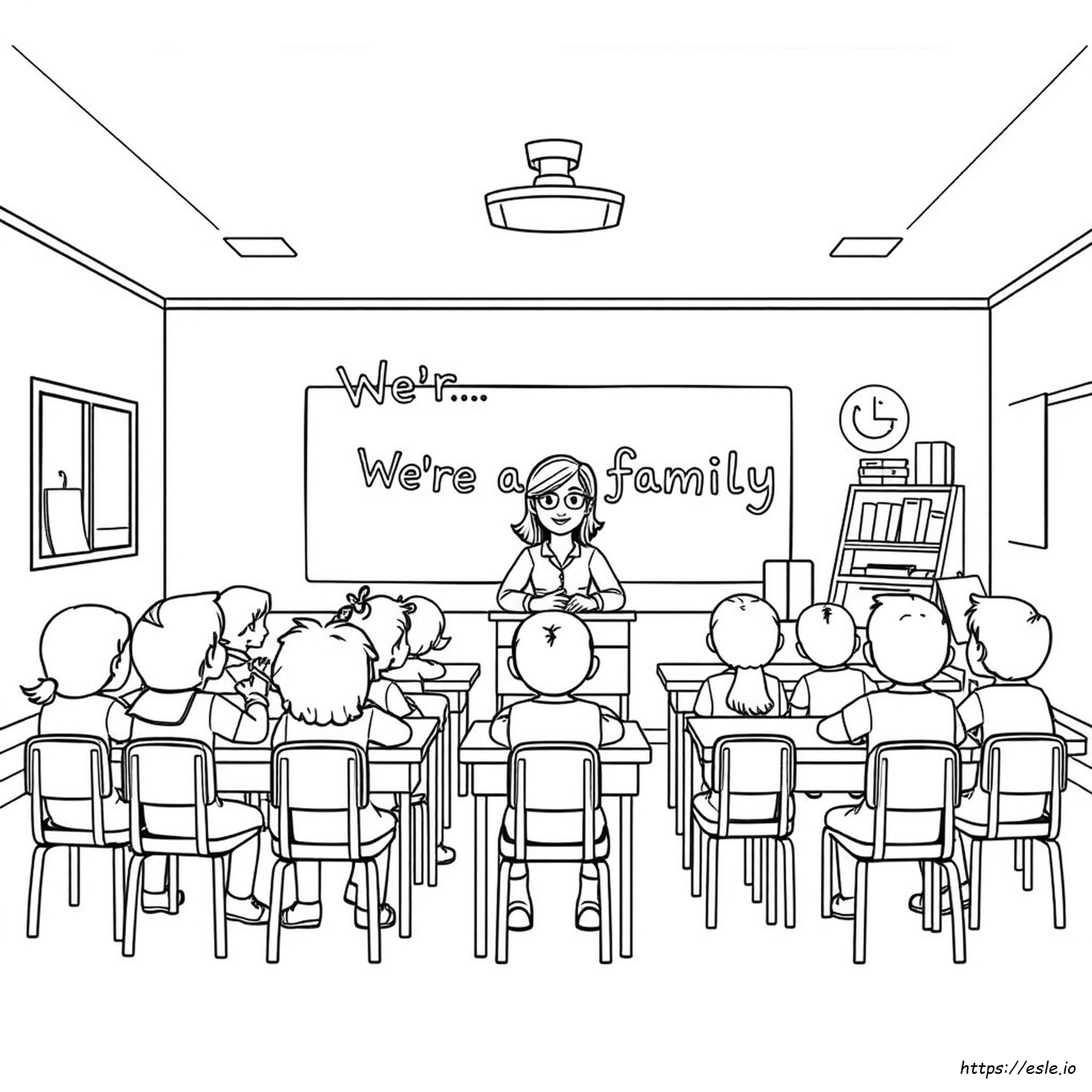 Coloriage Notre Classe Est Une Famille À Imprimer Gratuit
