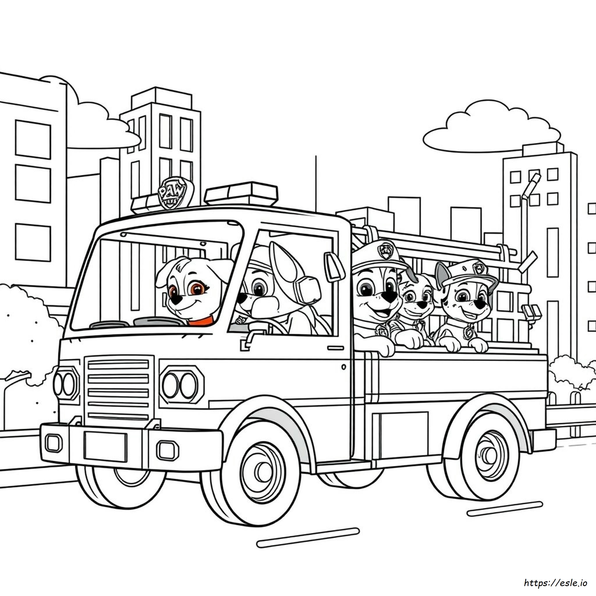 Paw Patrol Grote Vrachtwagen Pups Kleurplaten kleurplaat