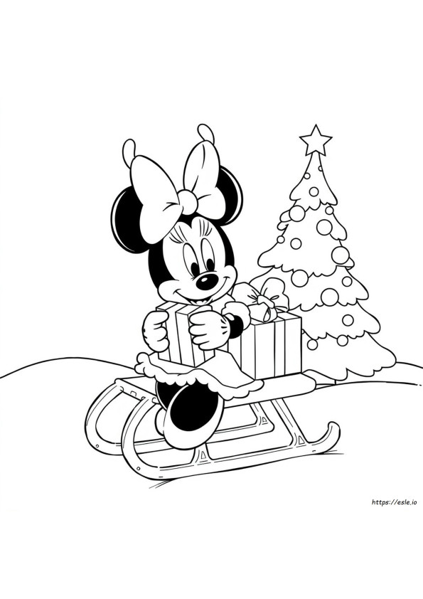 Kolorowanka Minnie Boże Narodzenie