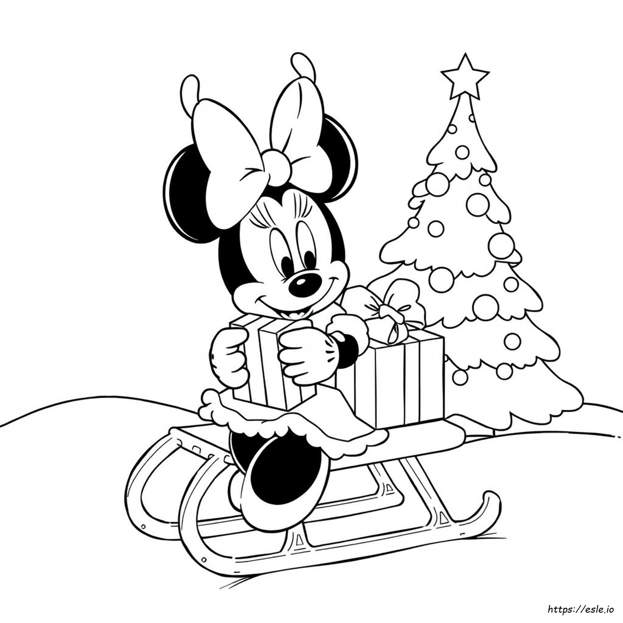 Minnie Kerst Kleurplaat kleurplaat
