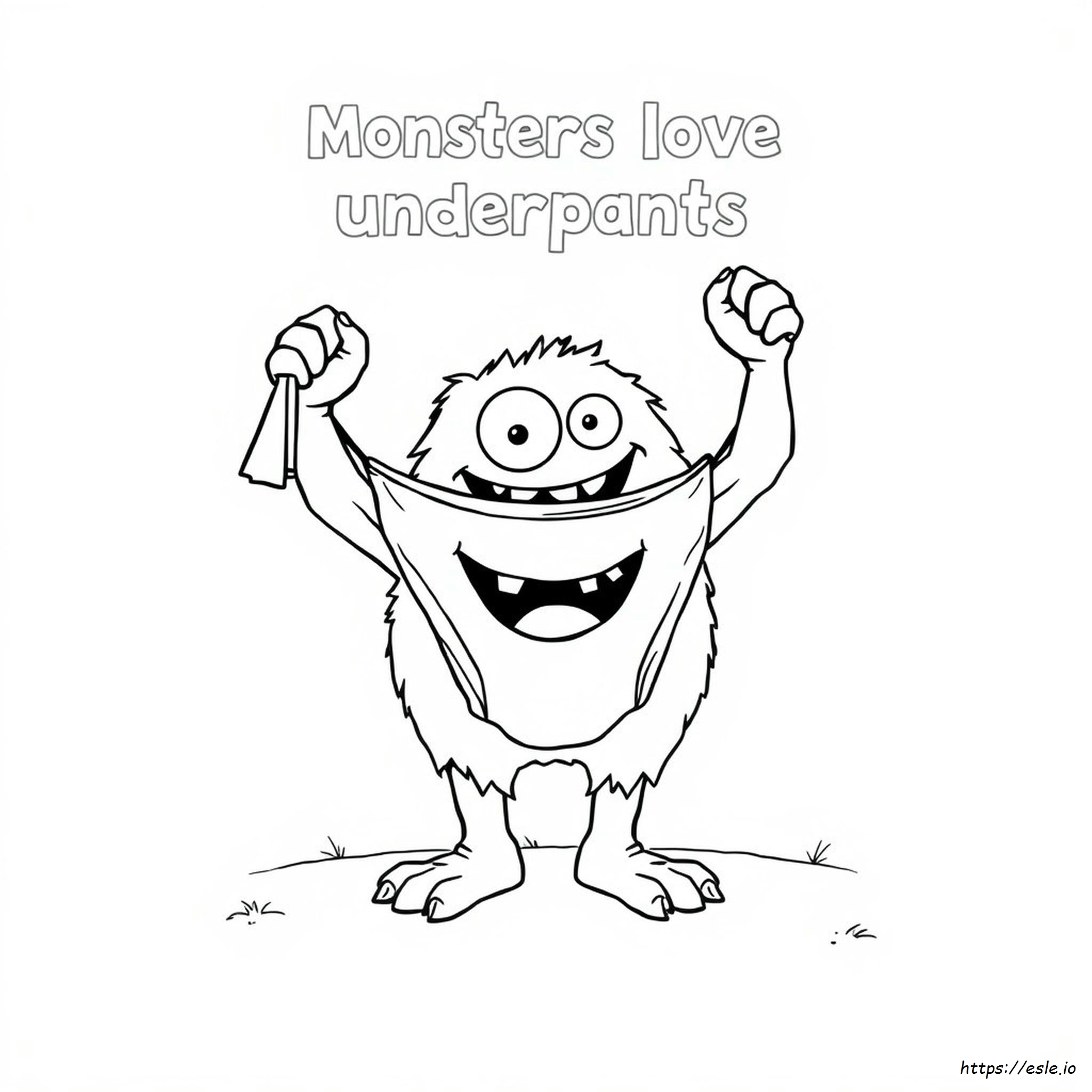 Monsters Love Underpants Coloring Page