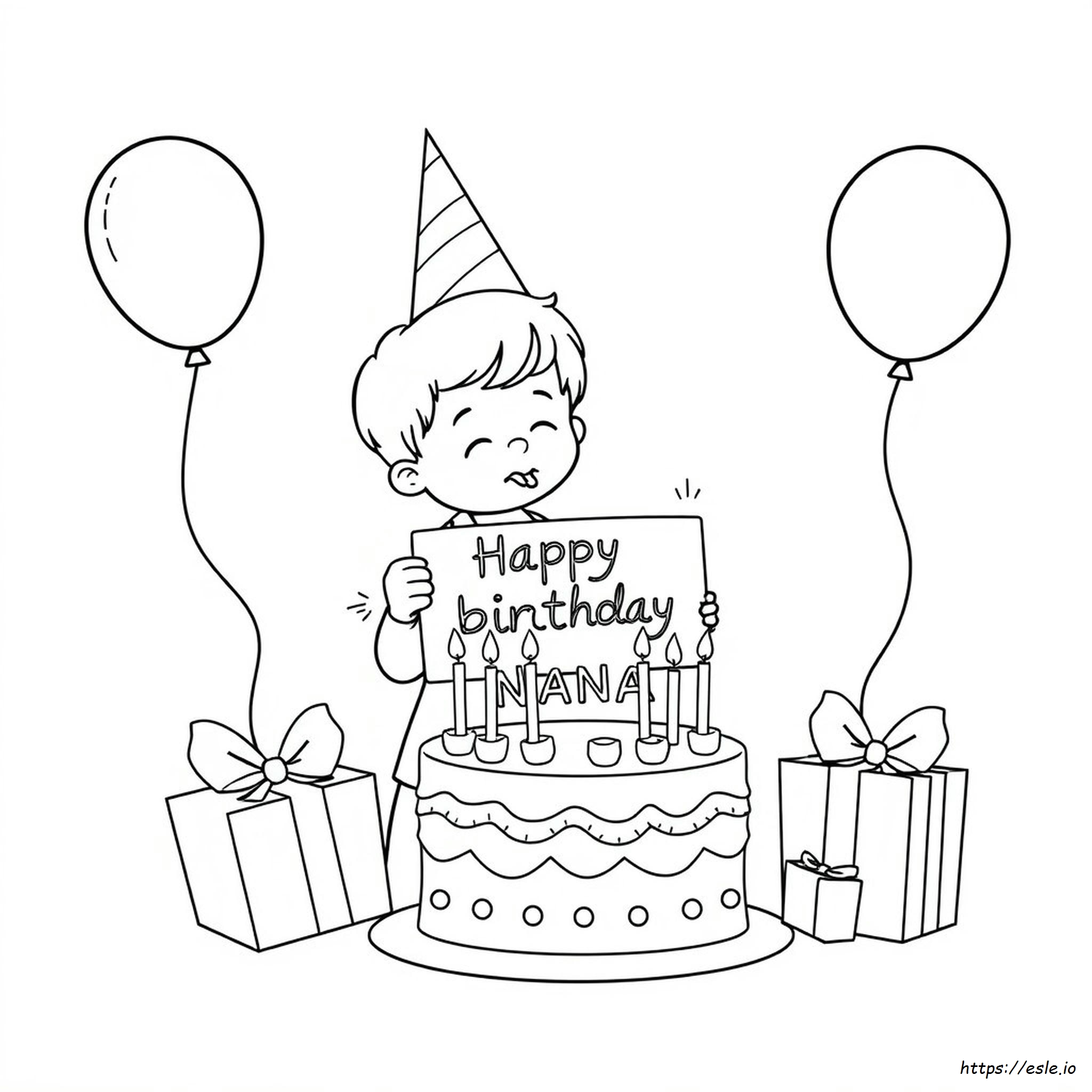 Printable Happy Birthday Nana Coloring Pages