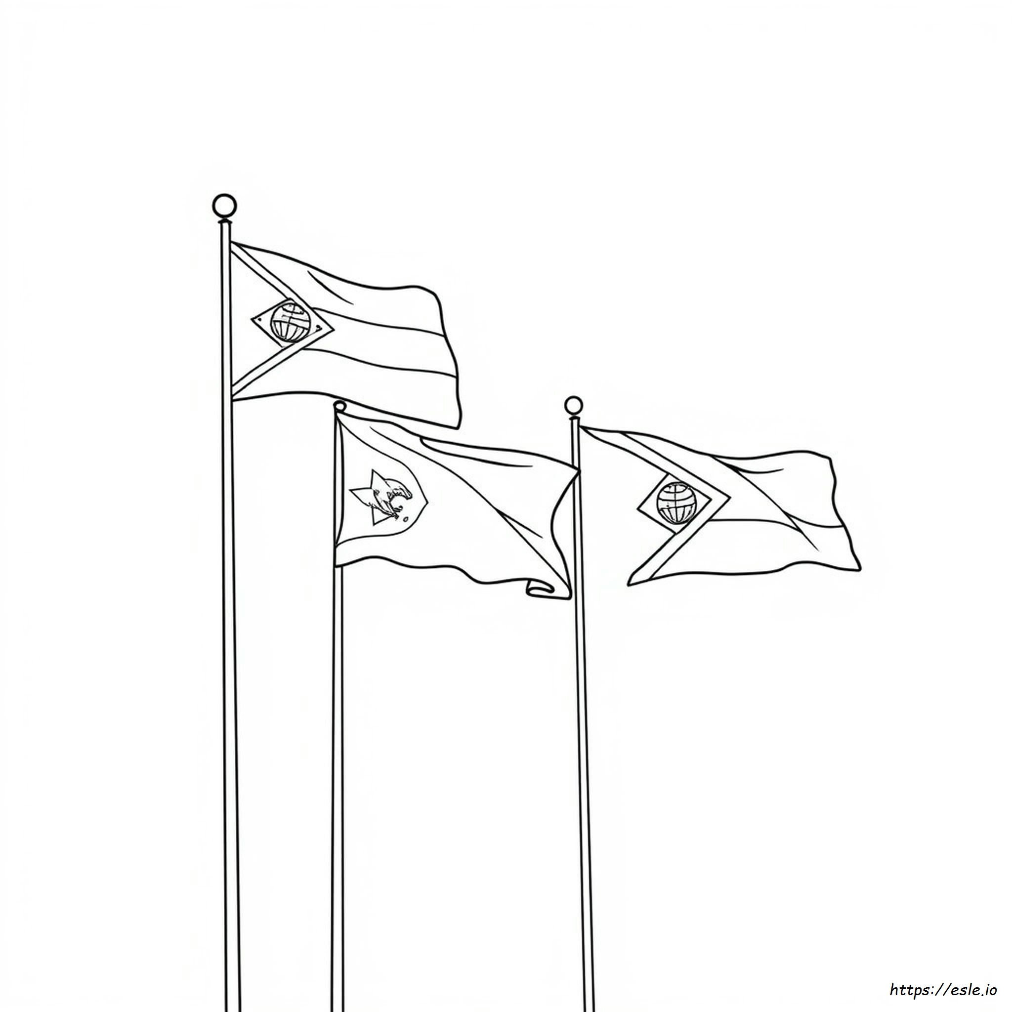 Zuid-Amerikaanse Vlaggen Kleurplaten kleurplaat