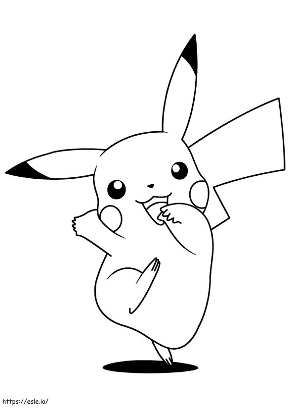 Coloriage  Pikachu Dancing A4 Échelle 2 à imprimer dessin