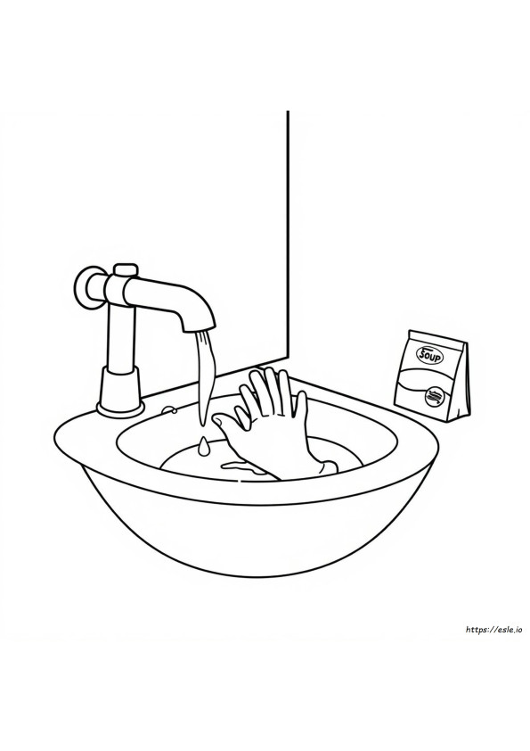 Hand Washing Coloring Pages For Preschoolers