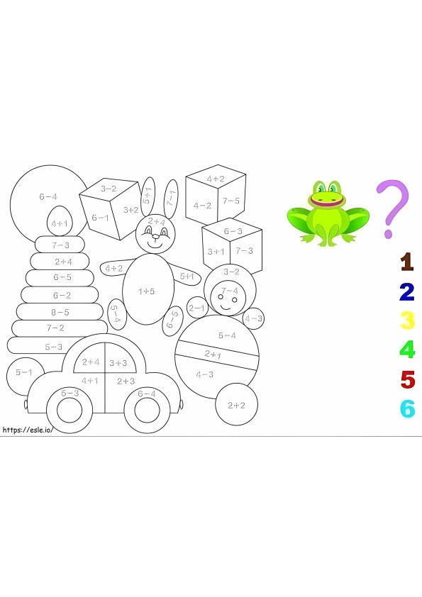 Toys Math coloring page