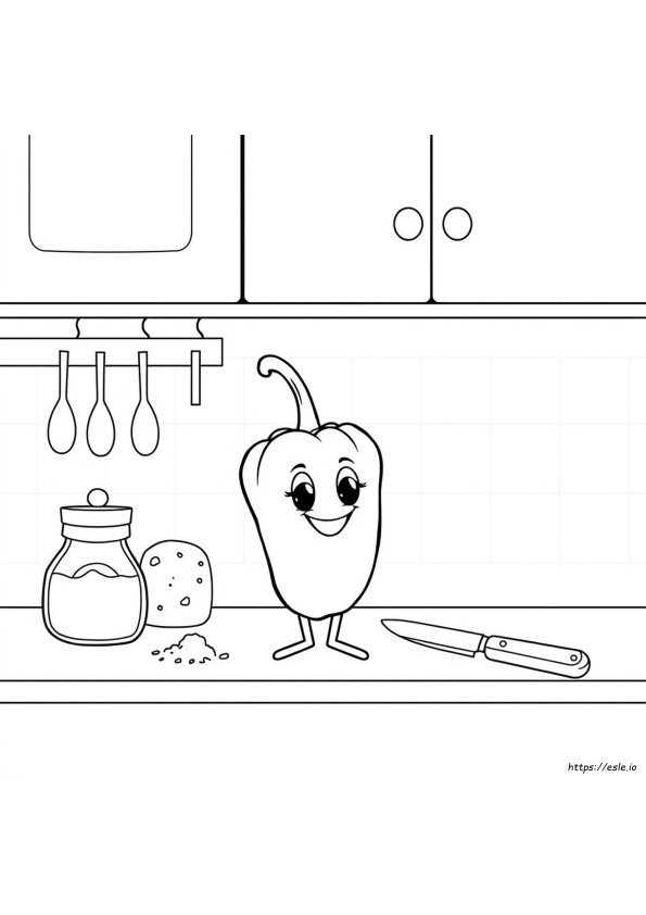 Pepper Colouring Pages