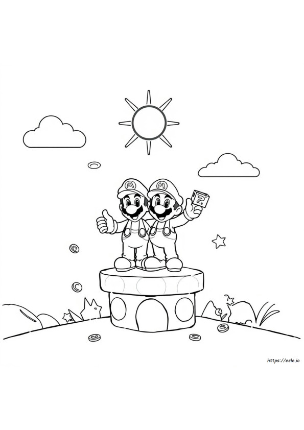 Coloriage De Mario Et Luigi