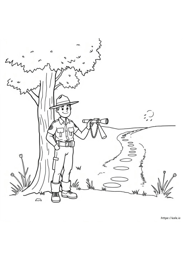 Coloriage Garde Forestier