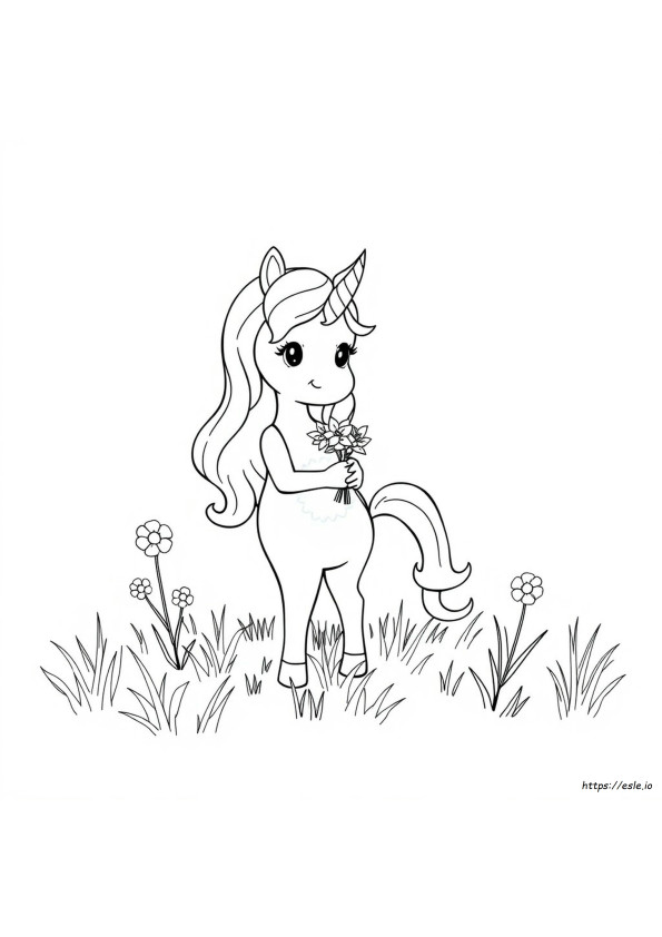 Disegni Da Colorare: Ragazza Unicorno