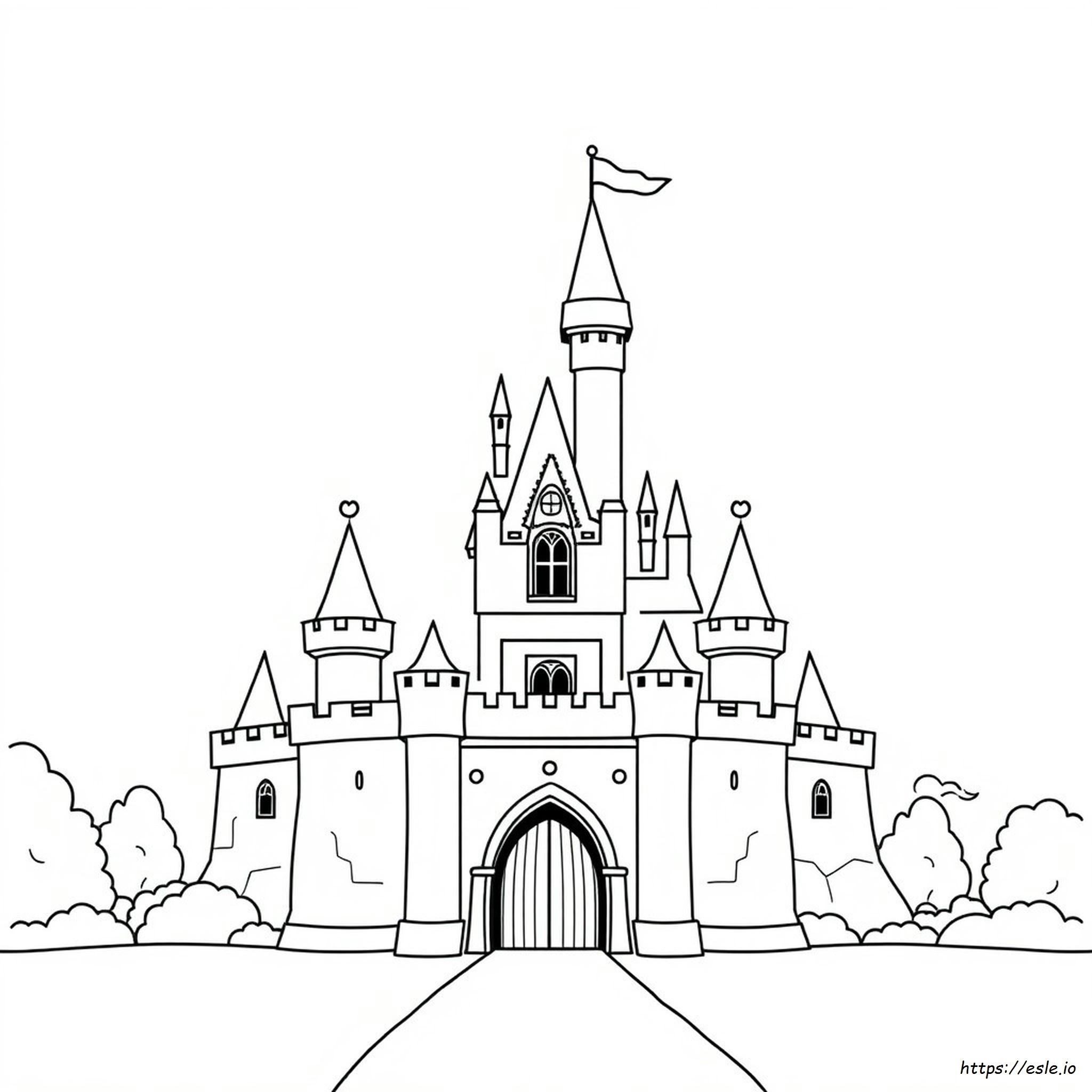 Easy Disney Castle Coloring Pages