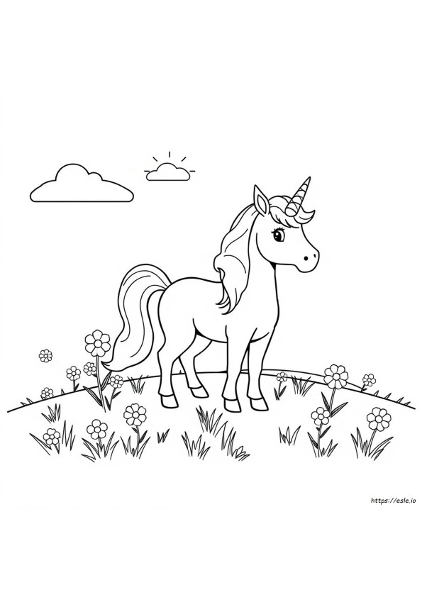 Unicorno Cartone Animato Da Colorare