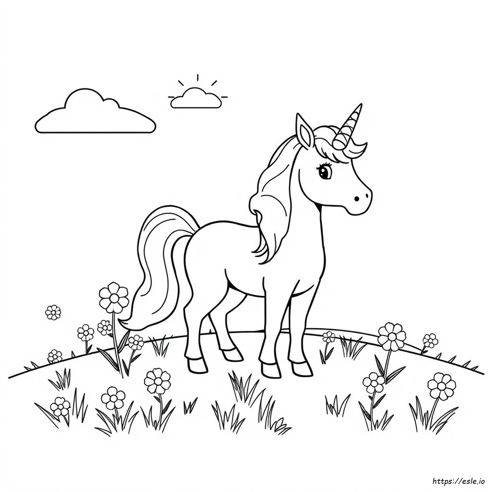Eenhoorn Cartoon Kleurplaat kleurplaat