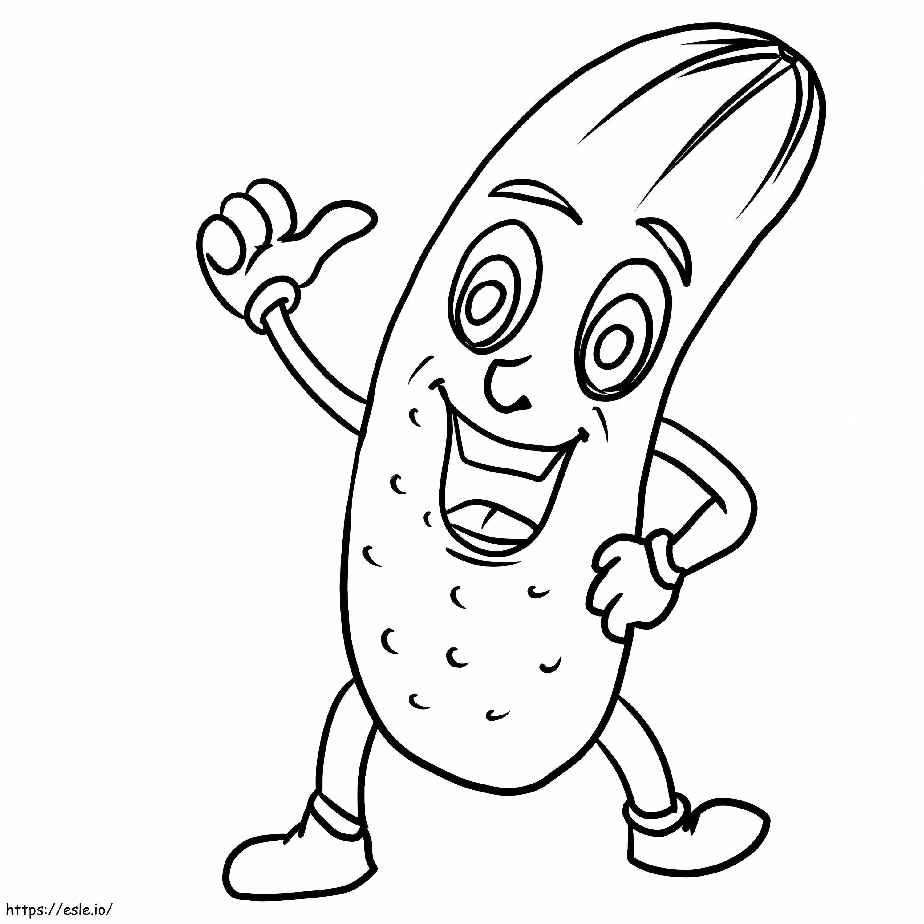 Funny Cucumber coloring page