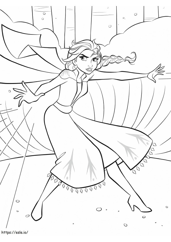 Elsa Is Fighting coloring page