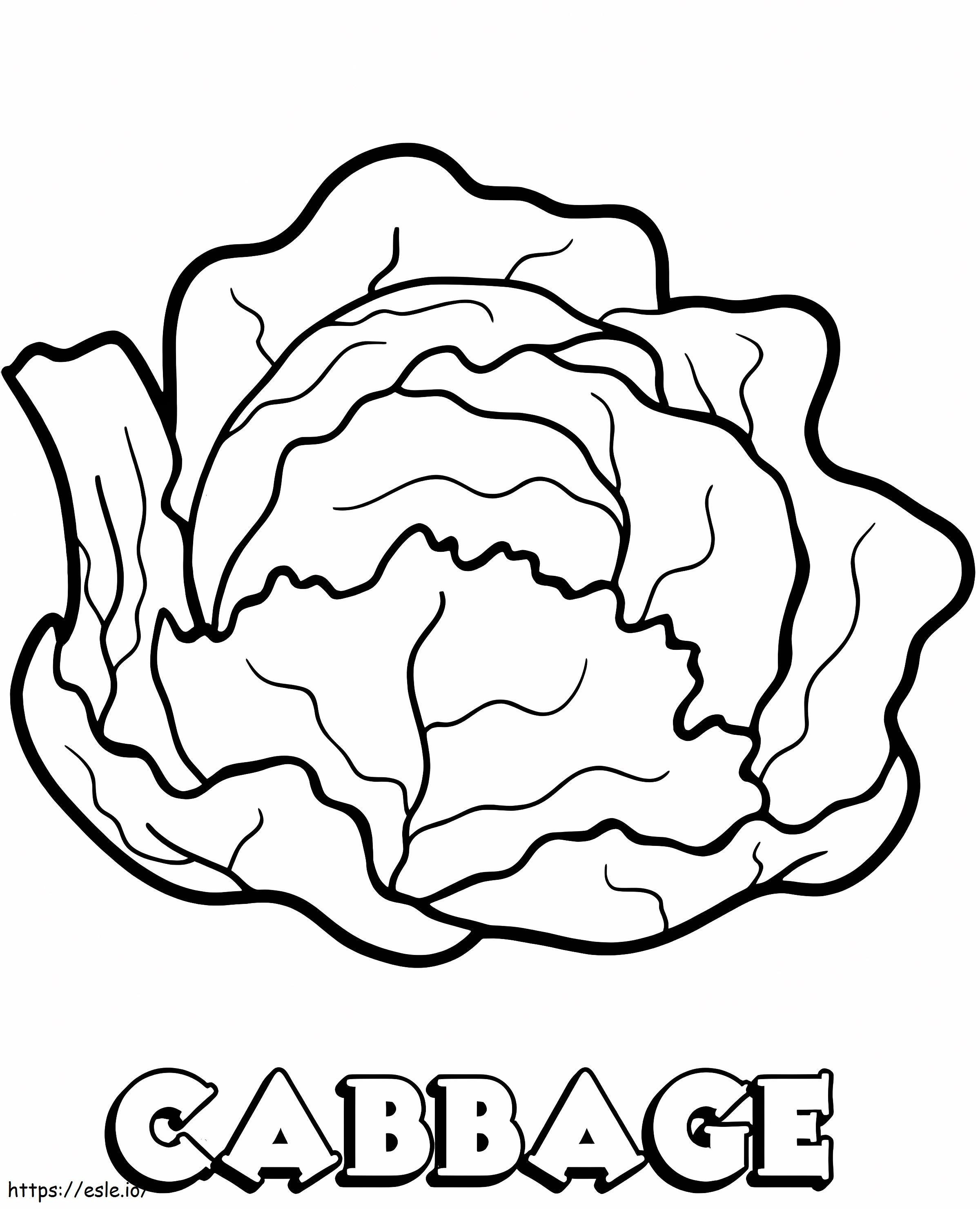 Green Cabbage 2 coloring page