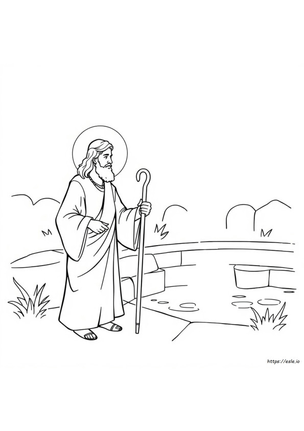 Jezus Geneest De Blindgeboren Man Kleurplaat