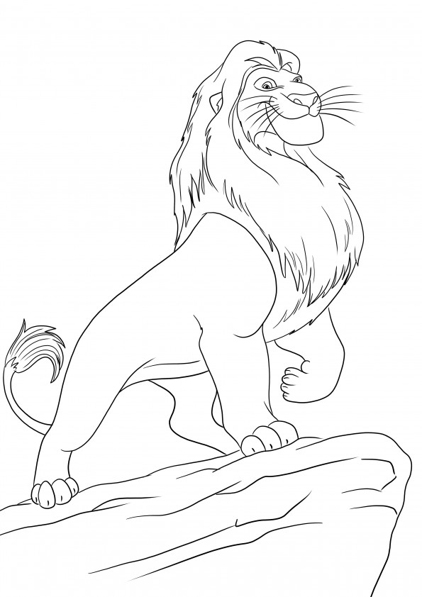 Our Brave Mufasa coloring page is free to download and easy to color