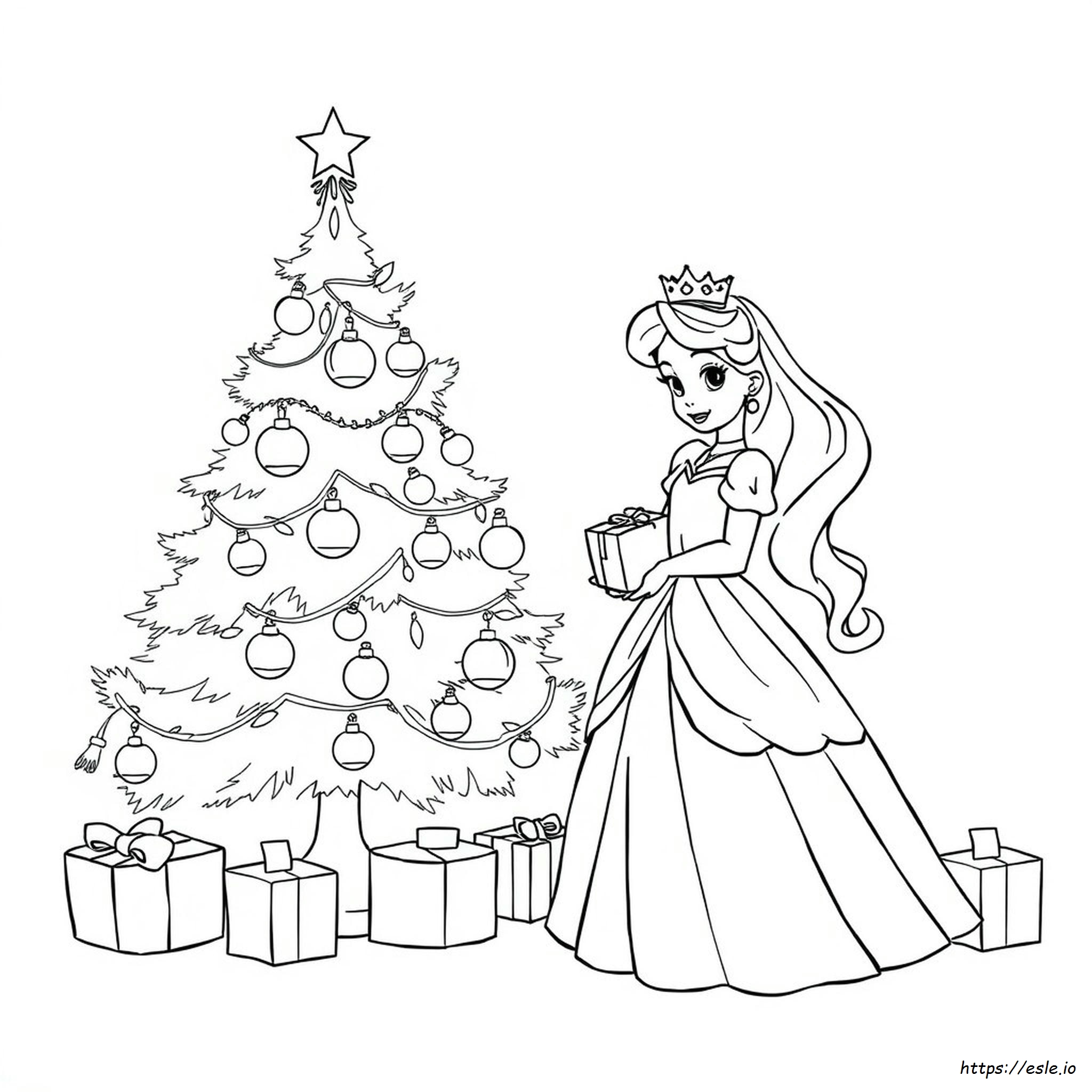 Páginas Para Colorear De Princesas Navideñas Para Imprimir