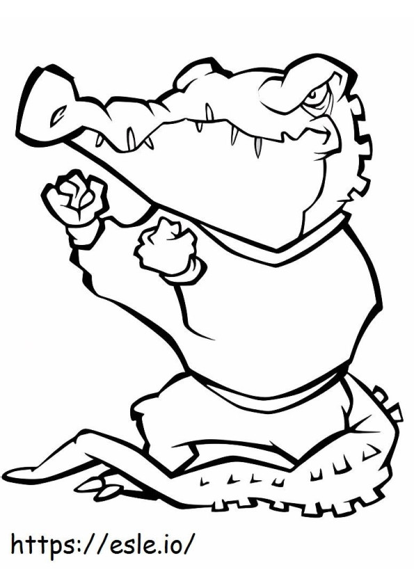 Coloriage Mascotte de crocodile à imprimer dessin