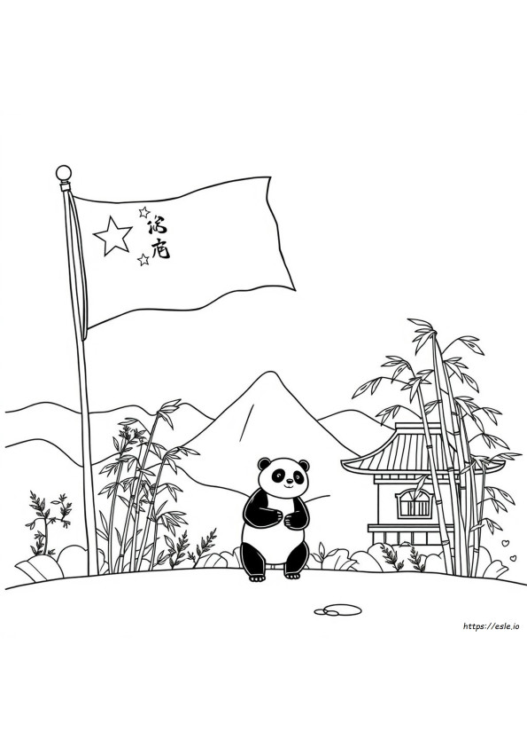 Printable China Flag Coloring Pages