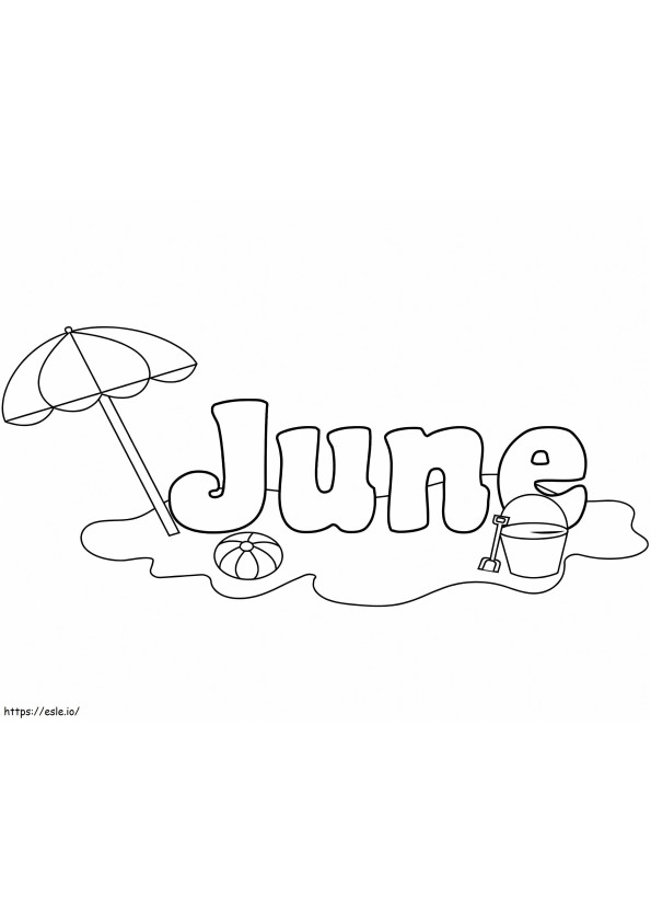 6月とビーチ ぬりえ - 塗り絵