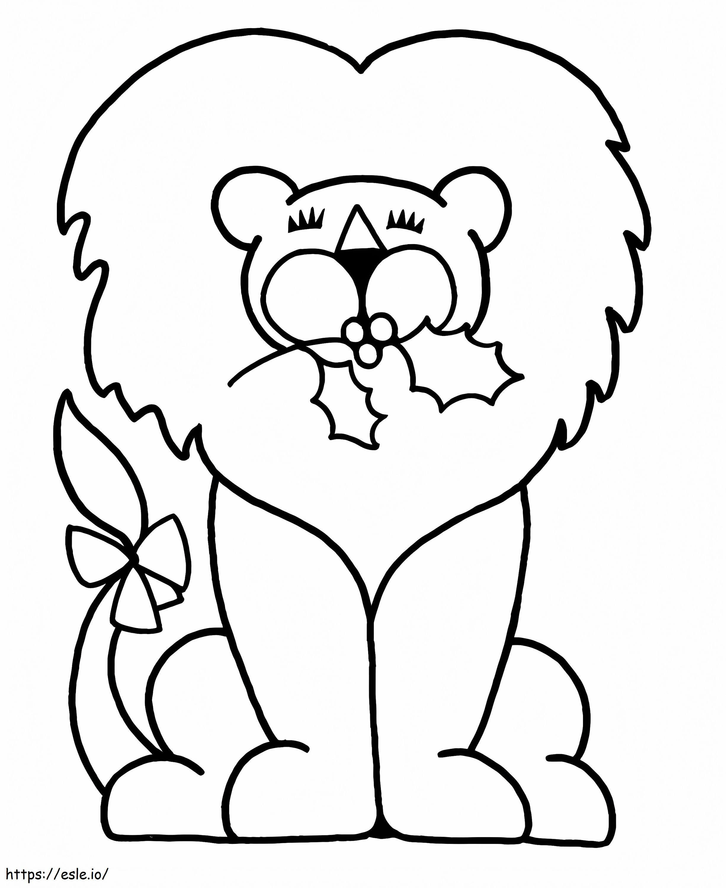 Leeuw Met Kerstmishulst kleurplaat kleurplaat