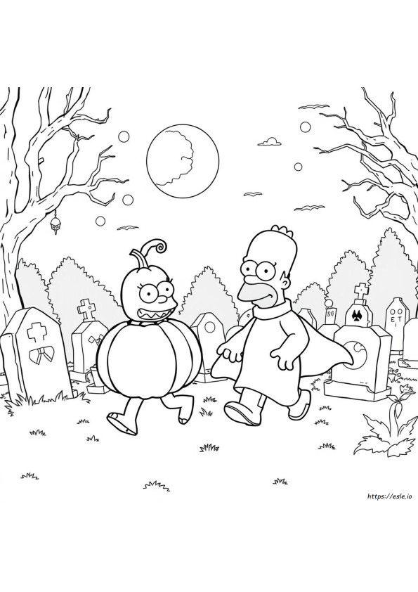 Simpsonlar Cadılar Bayramı Boyama Sayfaları