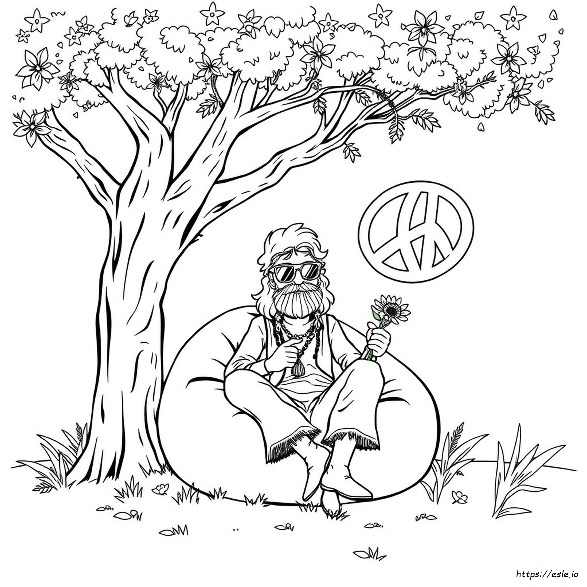 Trippy Hippie Coloring Pages