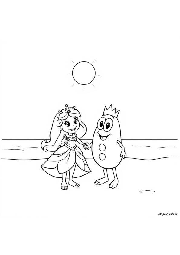 Princesa E Senhor Whiffle Para Colorir
