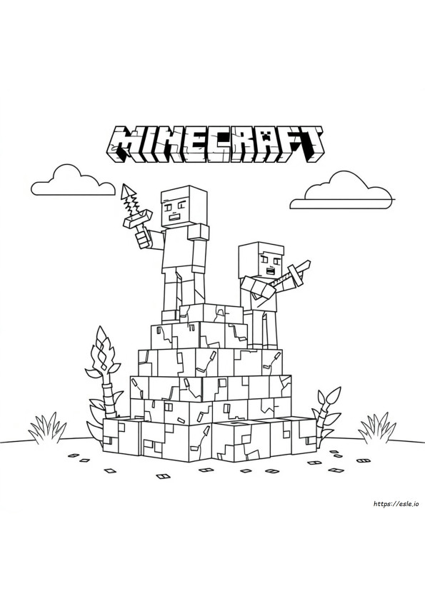 Minecraft Papercraft Coloring Pages