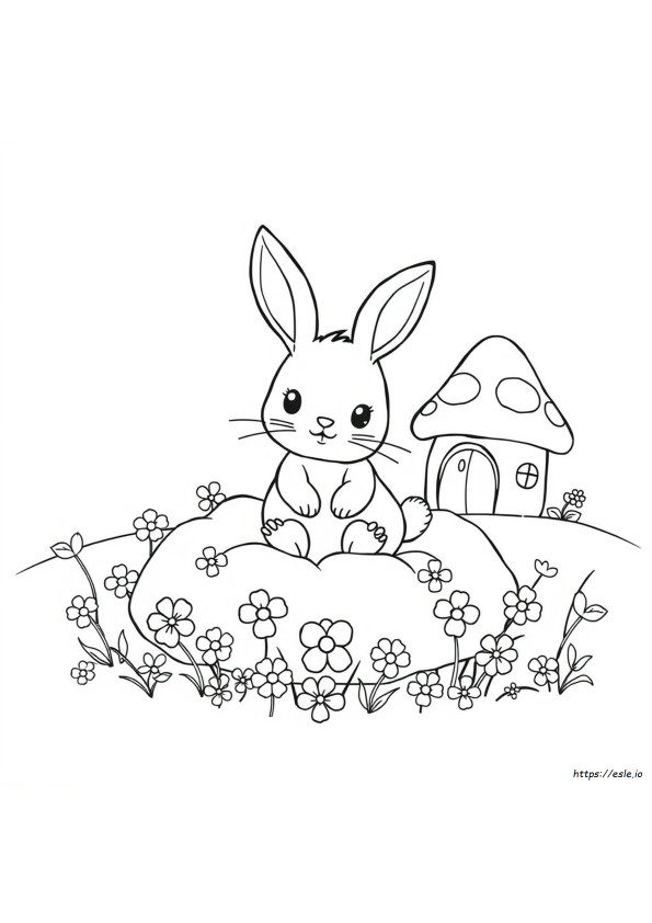 かわいいウサギの塗り絵 無料