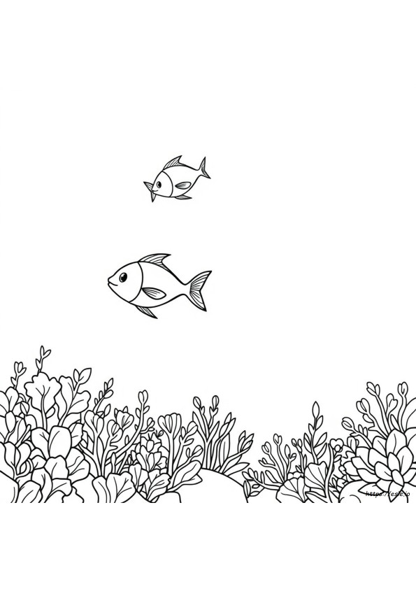 Coloriage Gratuit Poisson Océan