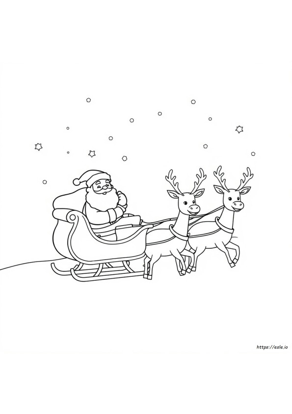 Kerstman En Rendier Kleurplaat