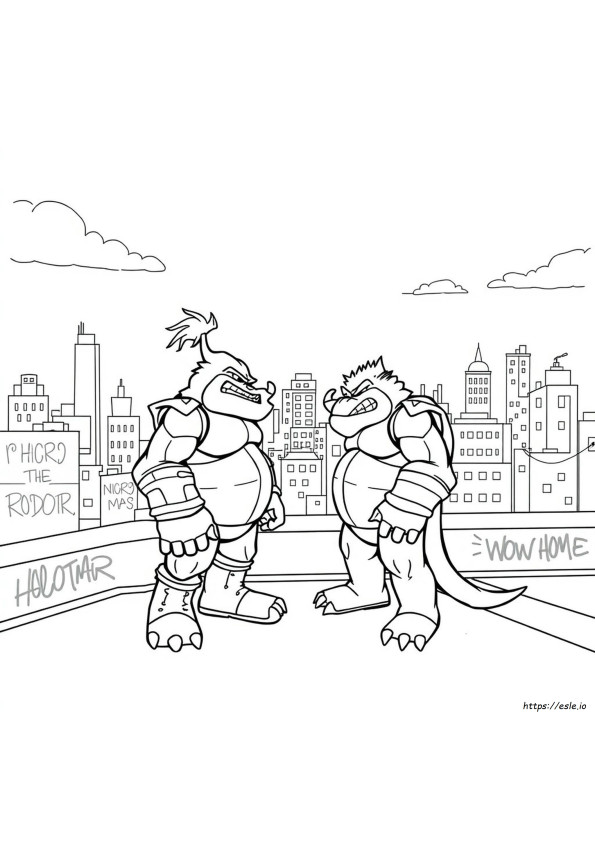 Bebop Y Rocksteady Para Colorear