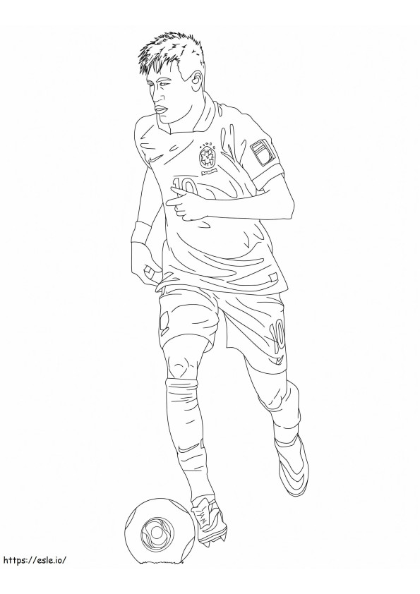 Neymar che gioca a calcio da colorare