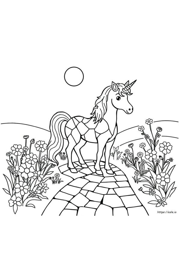 Mosaico Unicorno Da Colorare