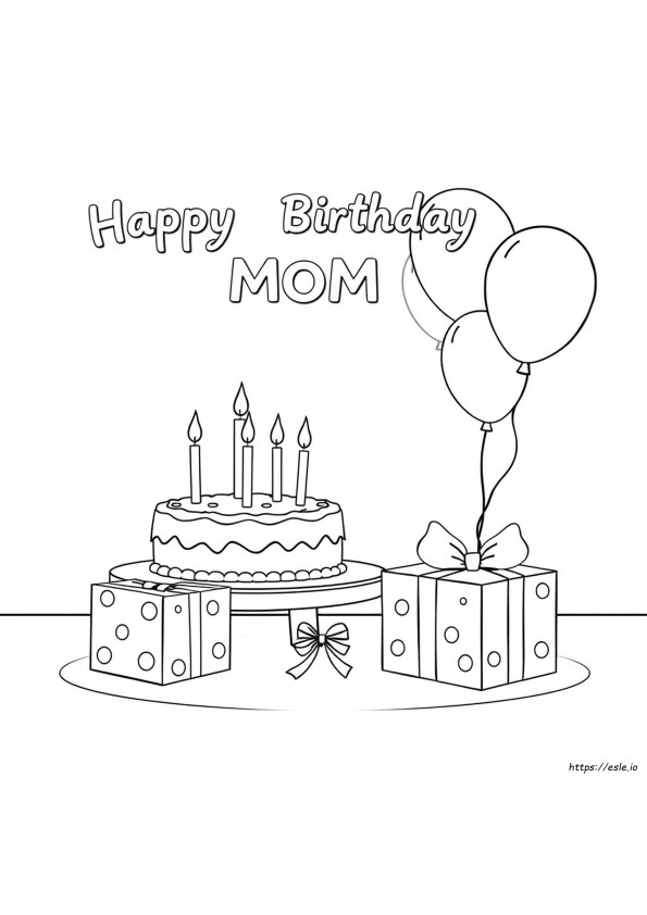 Pagina Da Colorare Buon Compleanno Mamma Gratis