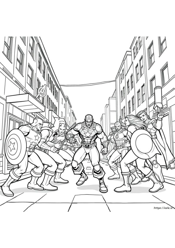 Coloriages Avengers En Plein Combat