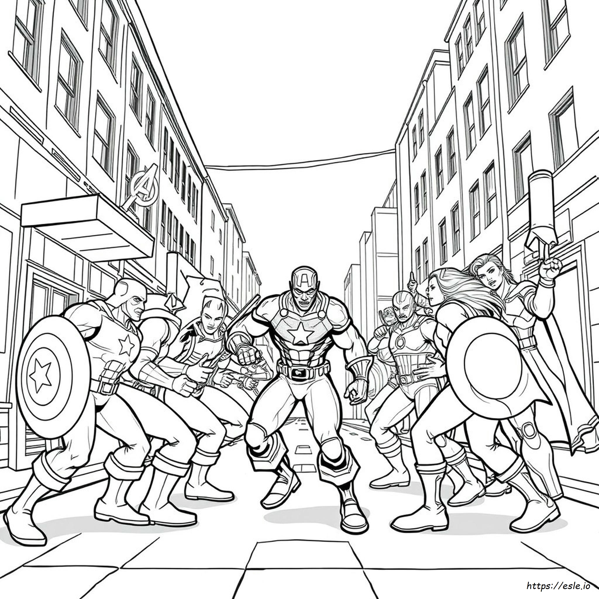 Avengers In Lotta Da Colorare