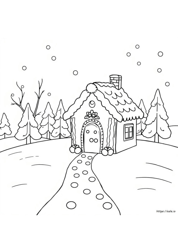 Ginger Bread House Colouring In