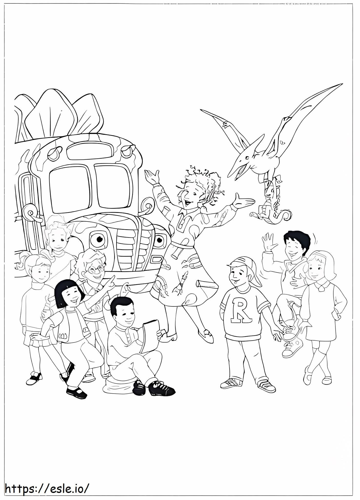 Coloriage Autobus scolaire magique 1 à imprimer dessin