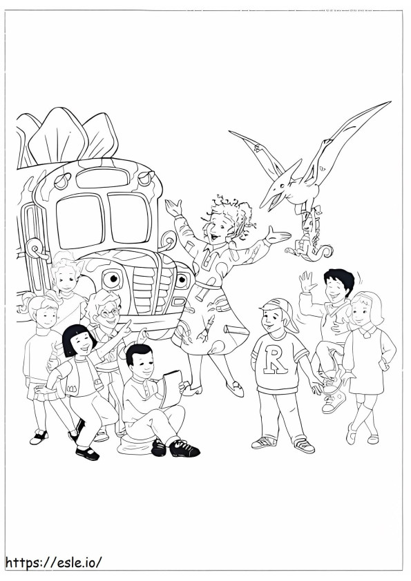 Coloriage Autobus scolaire magique 1 à imprimer dessin