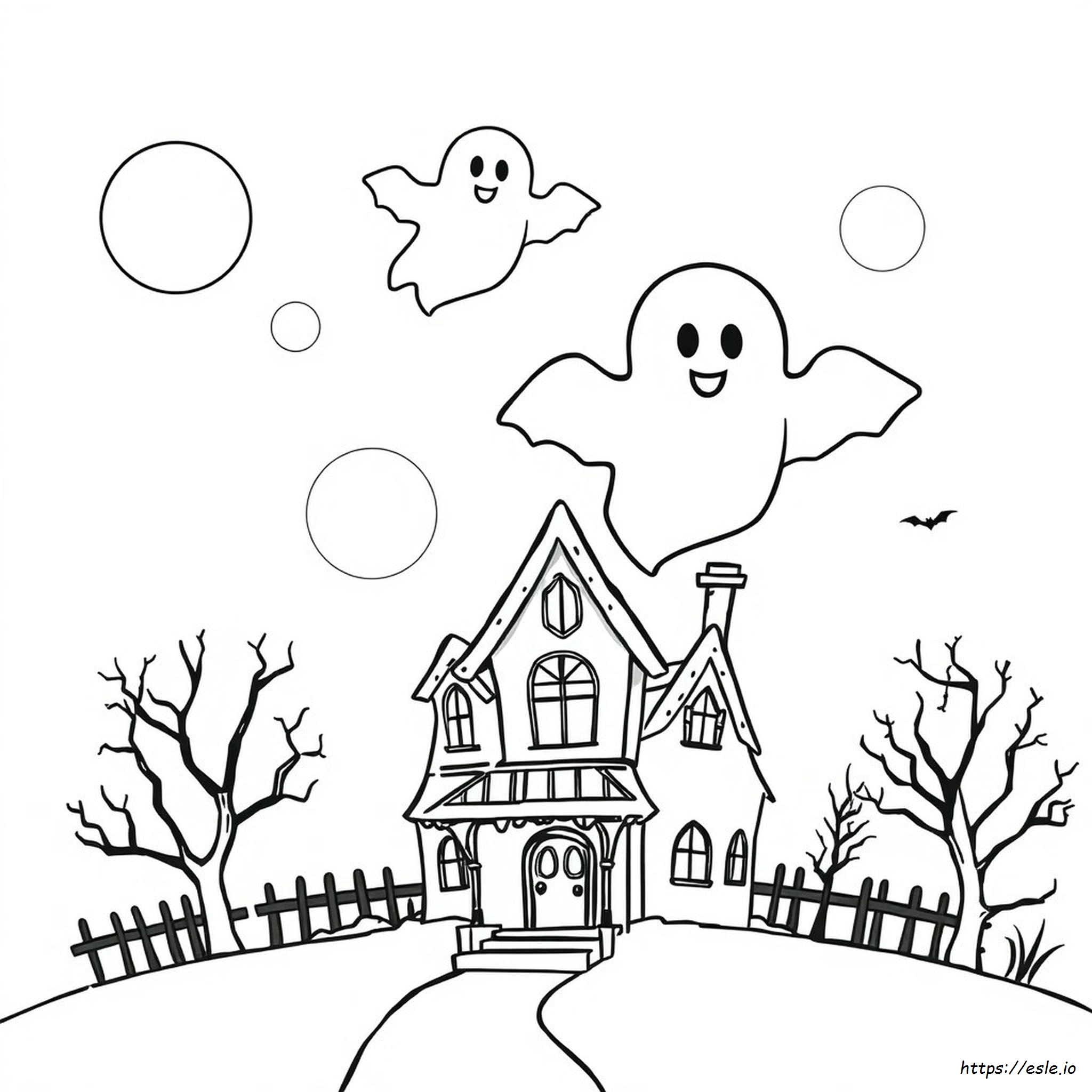 Preschool Ghost Coloring Page