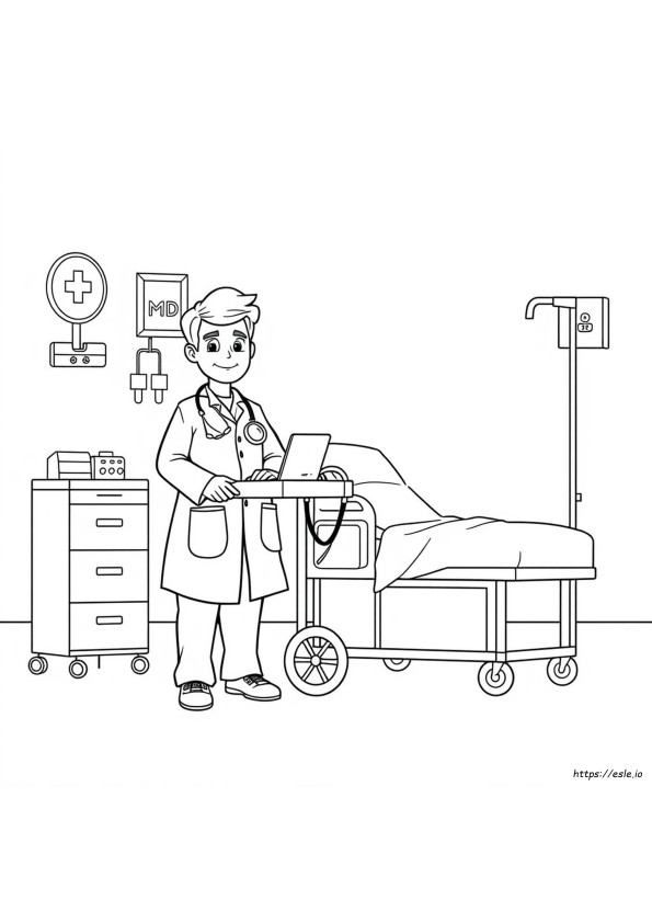 Coloriage Docteur Clipart Docteur Noir Et Blanc