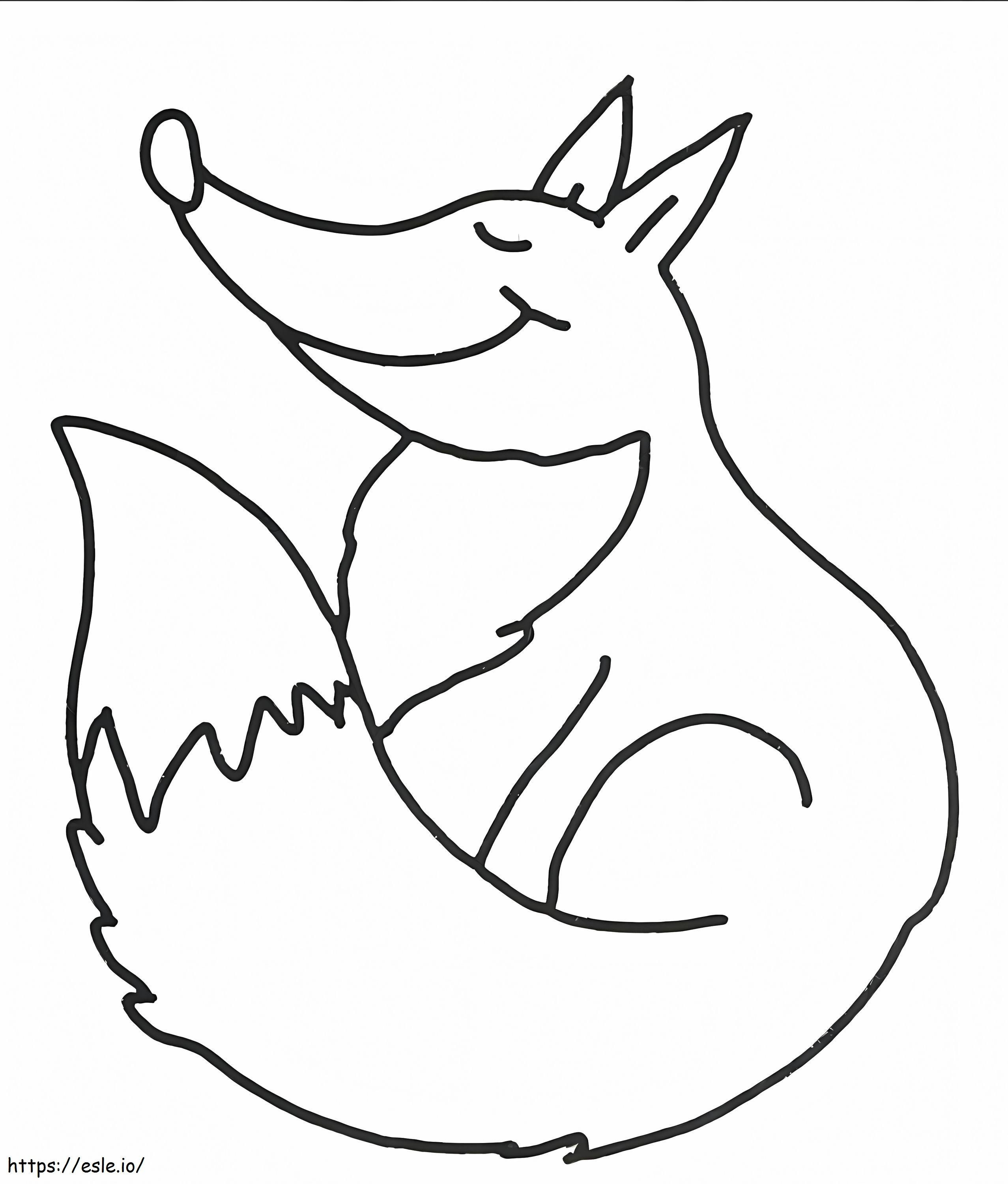 A Smiling Fox coloring page