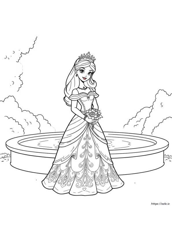 Vestido De Princesa Para Colorir