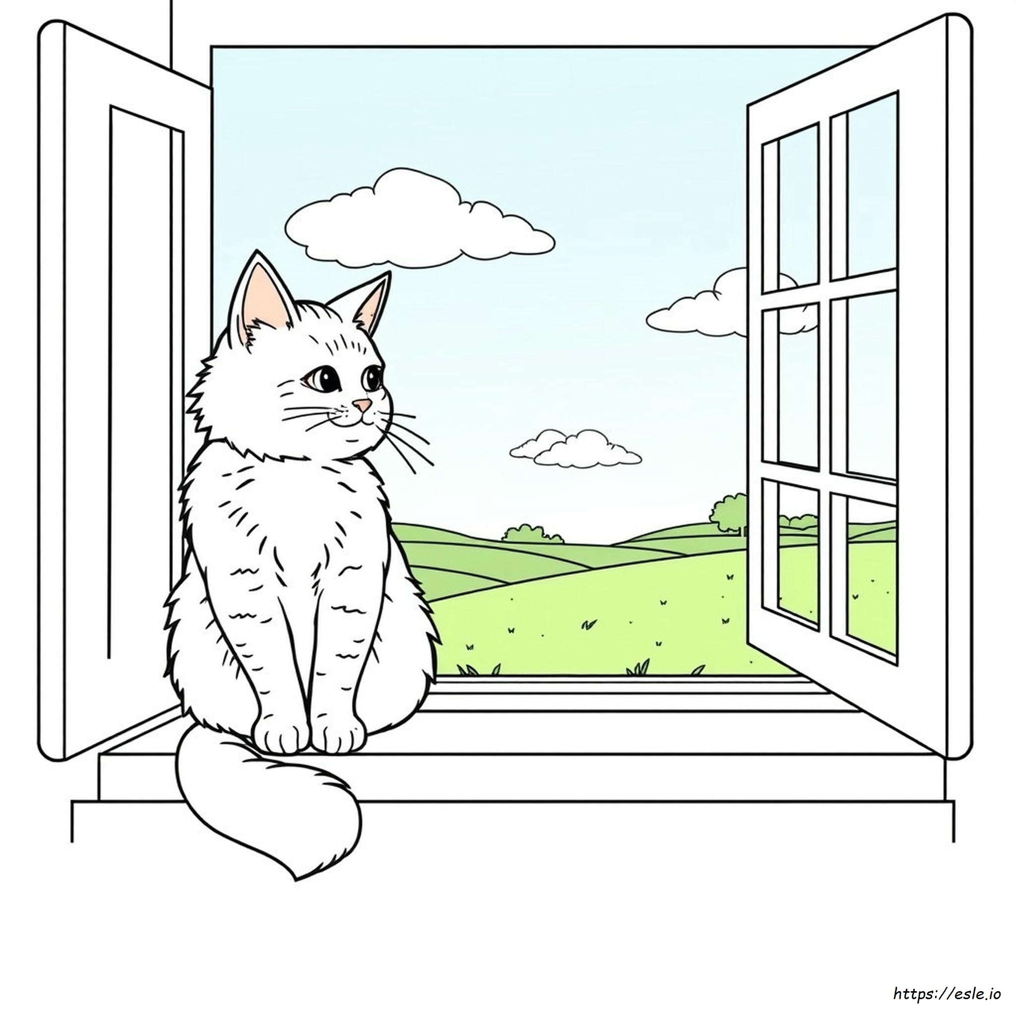 Gato Laranja Para Colorir