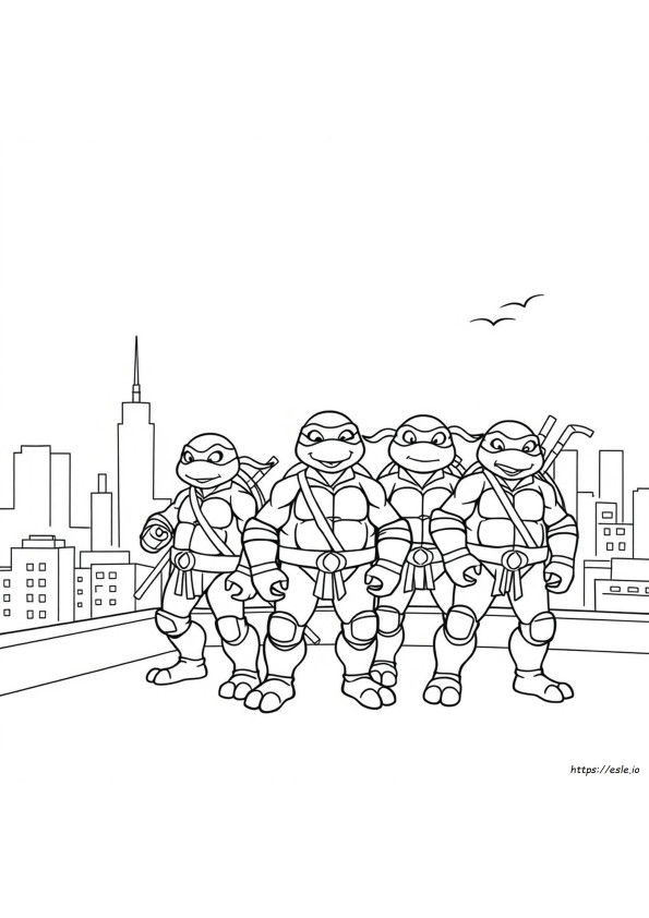 Tortugas Ninja Para Colorear Gratis